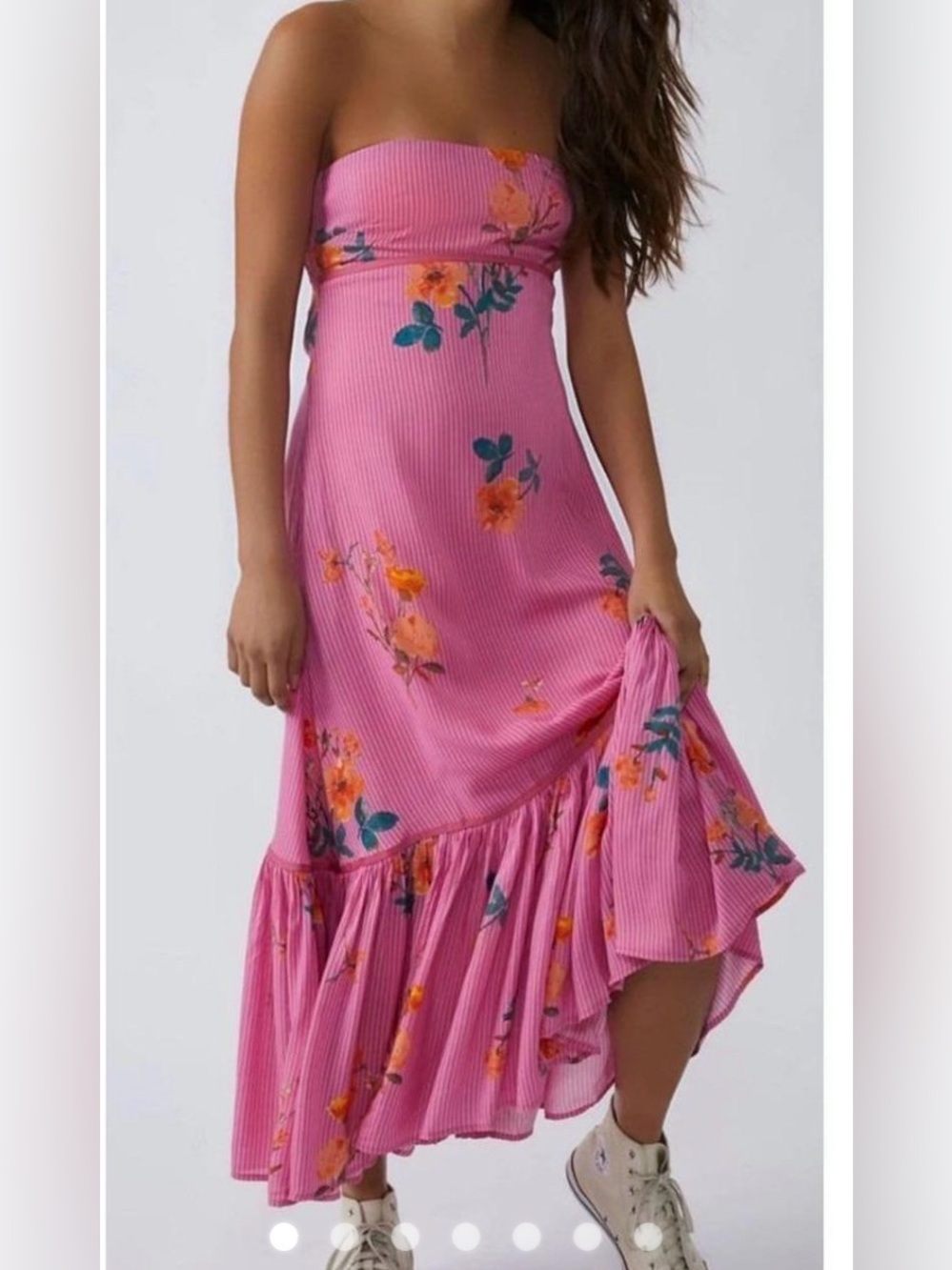 Free People Floral Ruffle Maxi Dress